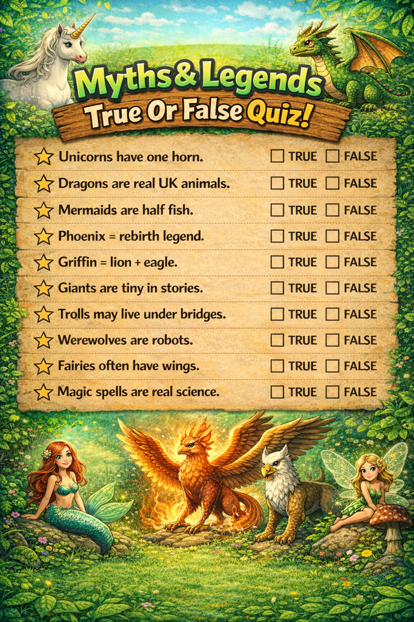 mythes true or false questions