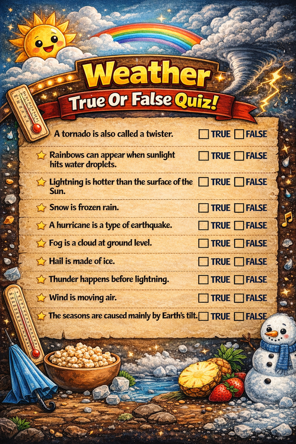 weather true or false questions