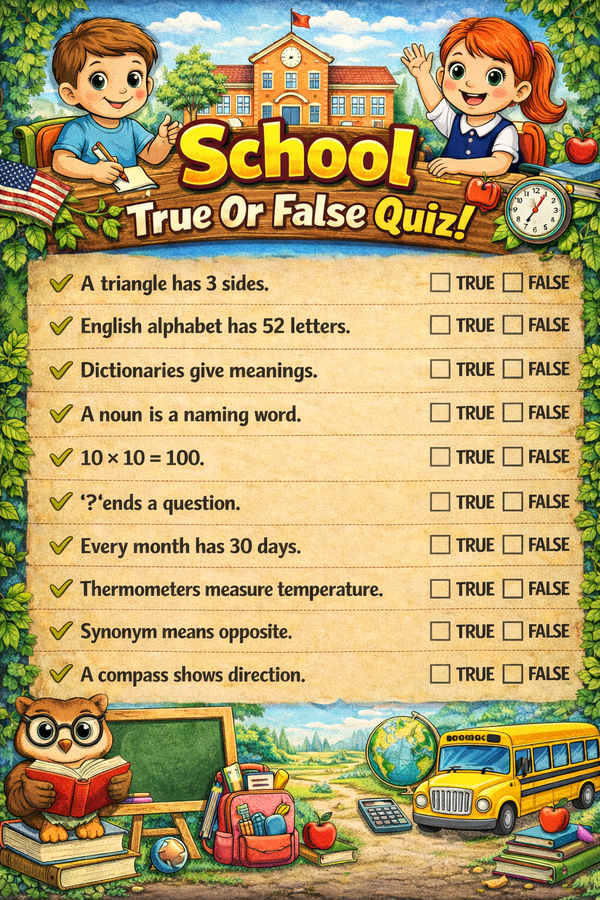 school true or false questions