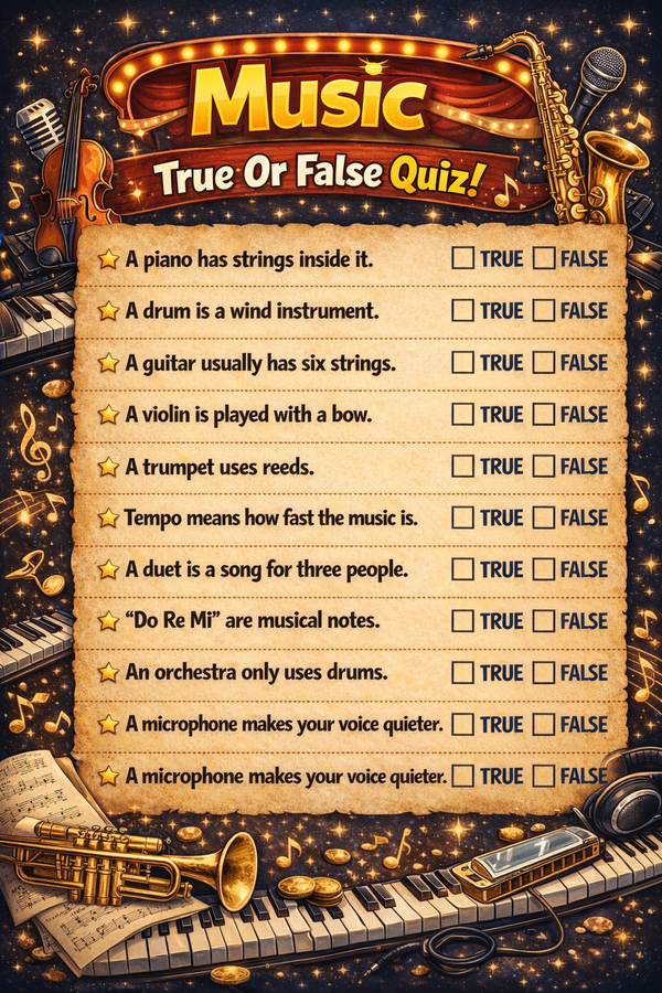 music true or false questions