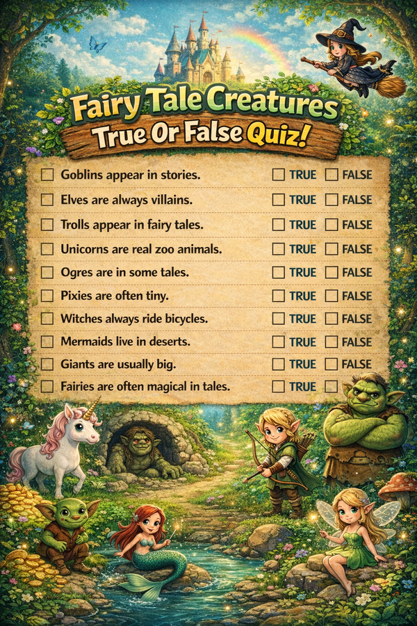 fairy tales creatures true or false questions